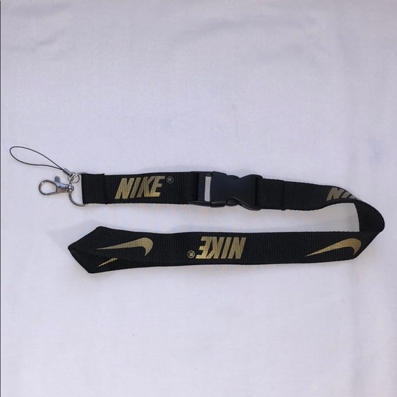 New Nike Black and Gold Lanyard ID Badge Keychain - Picture 1 of 8